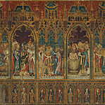 Köln, Dom, Chorschrankenmalereien, NIII, Legende Sylvester, Konstantin, Helena, Auschnitt